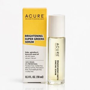 Acure Brighting Super Greens Serum 10ml Travel Size - New